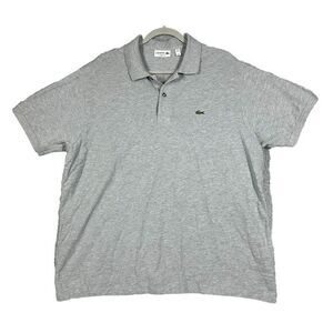 Lacoste Men's Grey Short Sleeve Polo Shirt Classic Fit Sz‎ 3XL